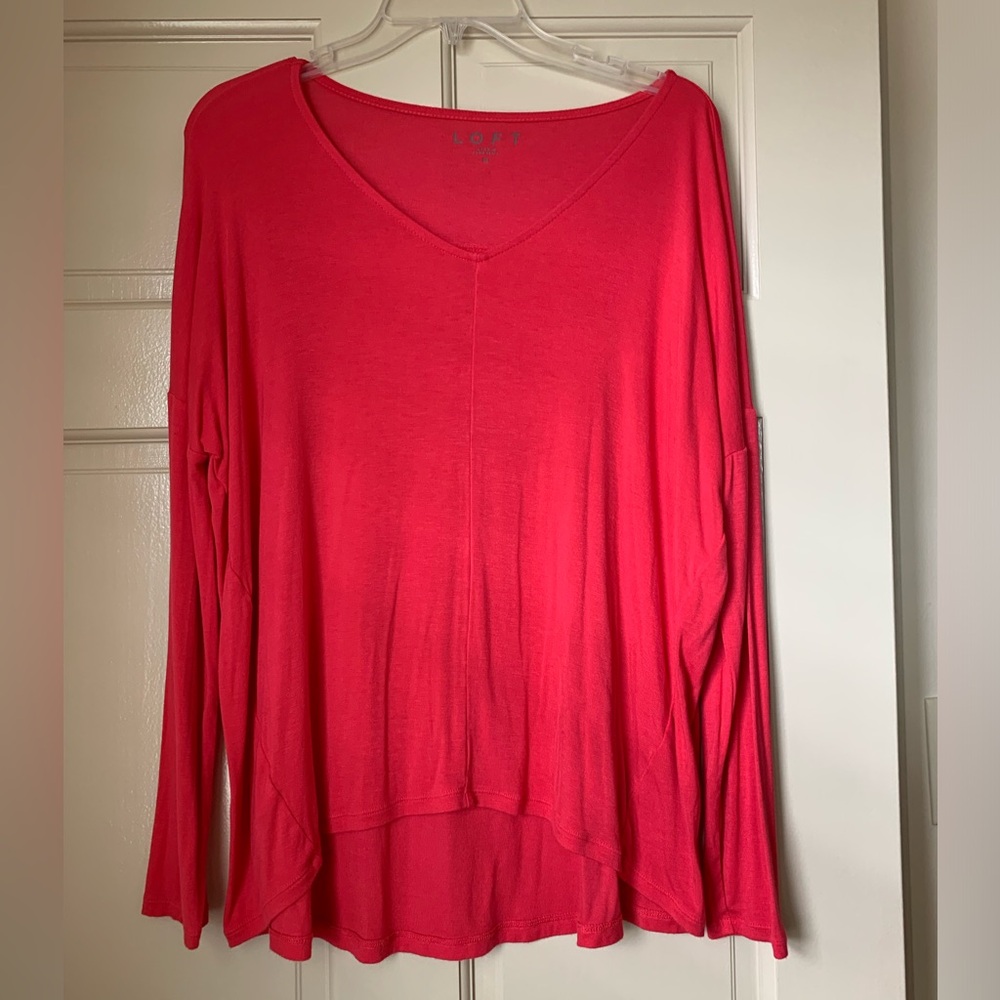 Coral/red long sleeved tunic top.